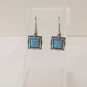 Sterling silver opal earrings